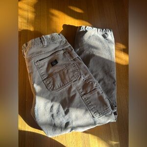 Lakin McKey Tan Men's Flannel-Lined Duck Work Pants, Size 38x32